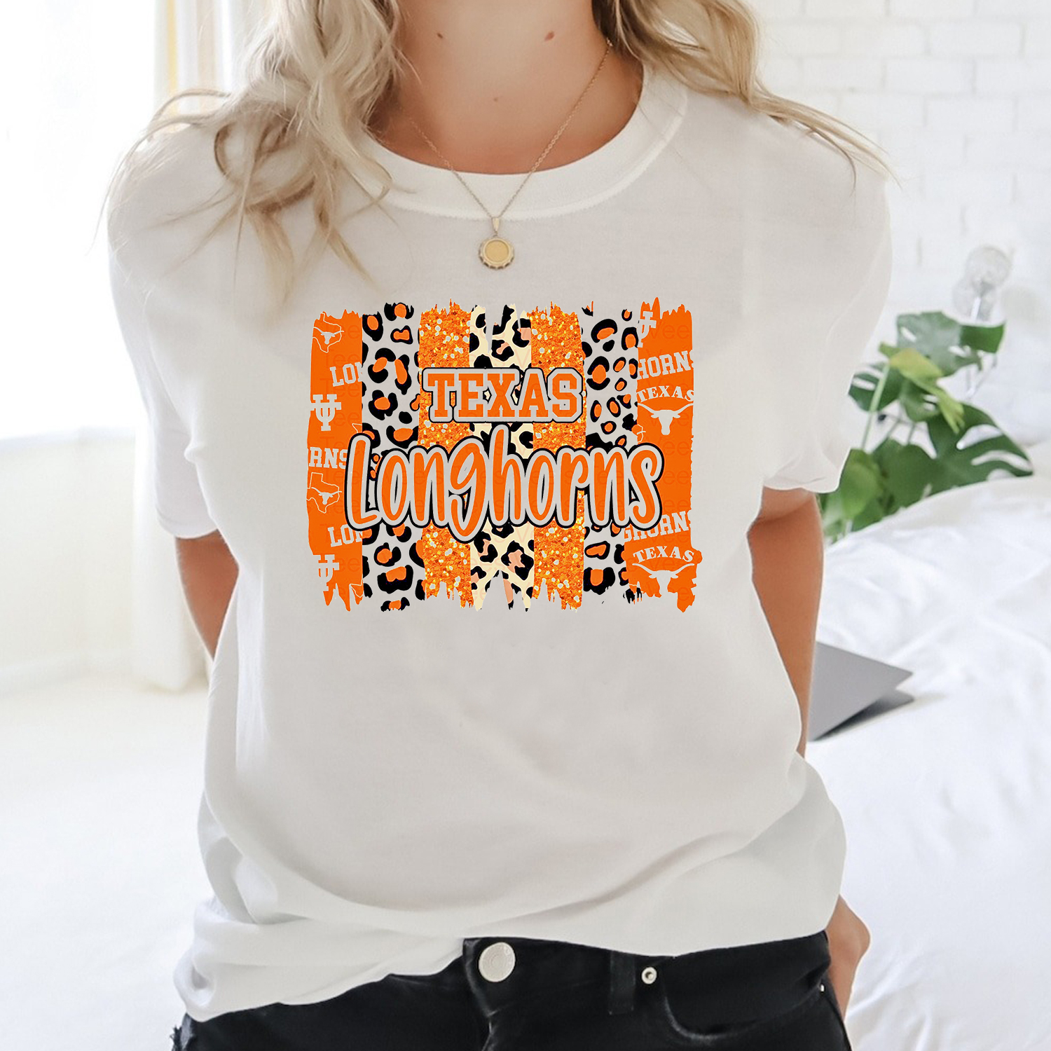 Texas Longhorns Brushstrokes Design Ncaa Shirt - Image 2