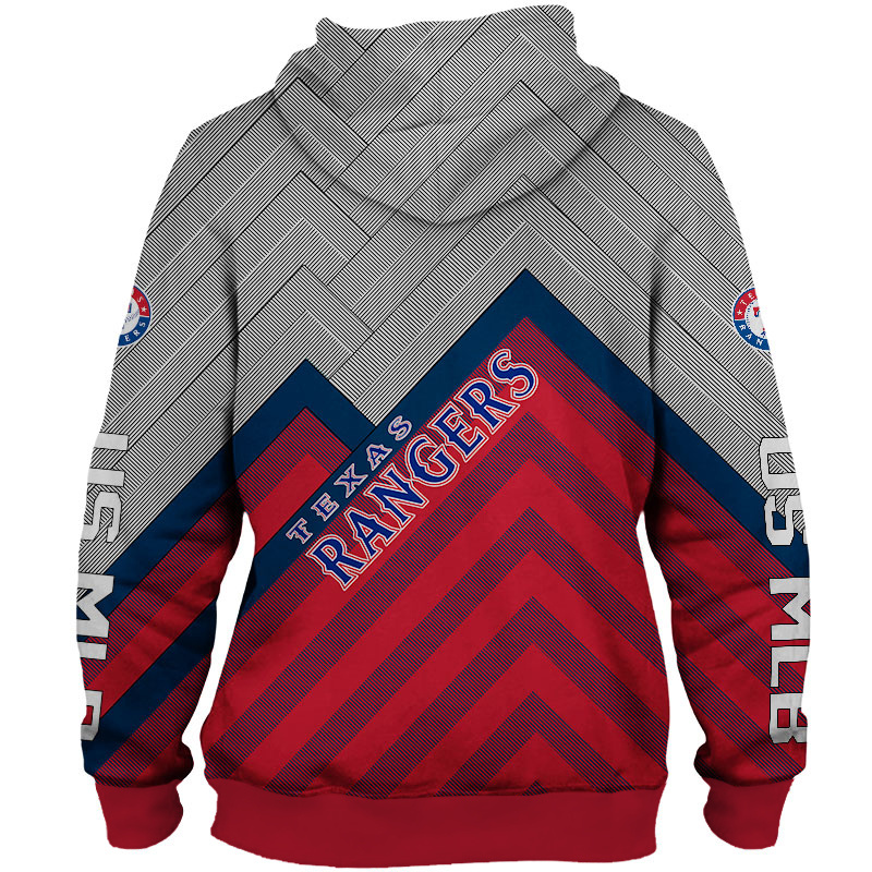Texas Rangers All Over Print Baseball 3D Zip Hoodie For Fans