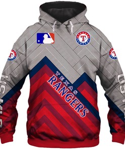 Texas Rangers All Over Print Baseball 3D Zip Hoodie For Fans