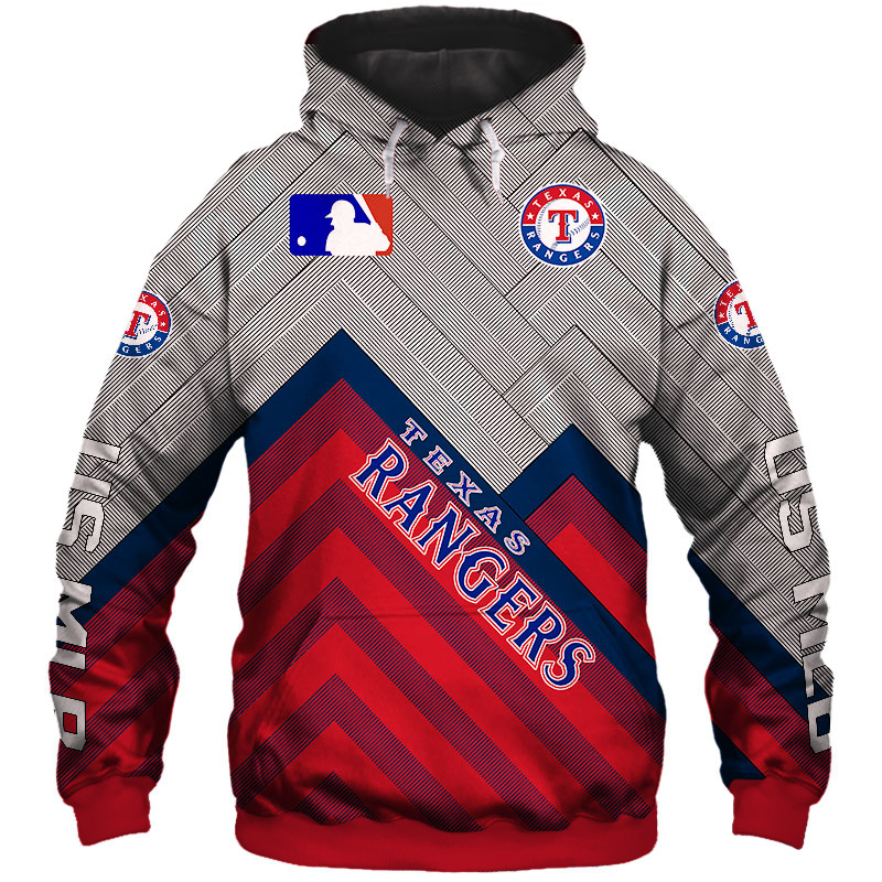Texas Rangers All Over Print Baseball 3D Zip Hoodie For Fans