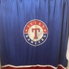 Texas Rangers Baseball Shower Curtain with Jersey Cloth for Blue Red Bathroom Decor 