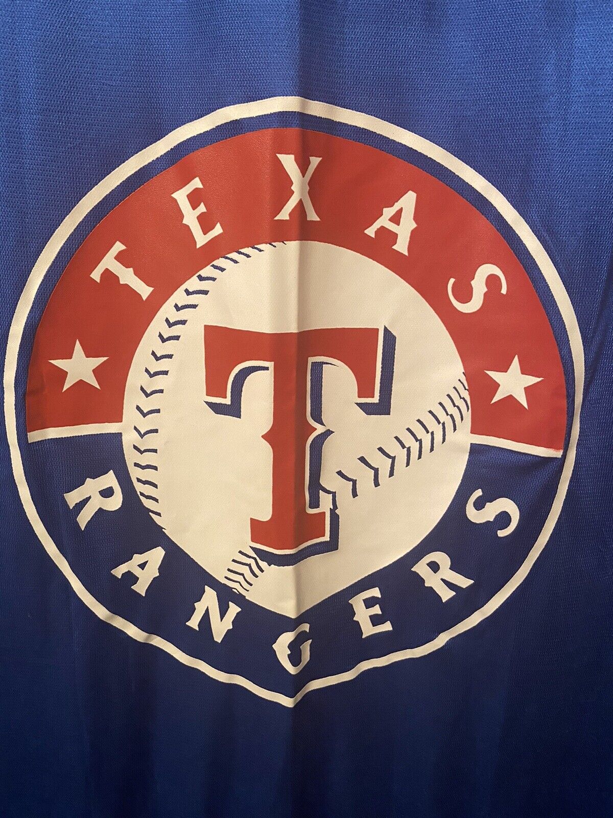 Texas Rangers Baseball Shower Curtain with Jersey Cloth for Blue Red Bathroom Decor