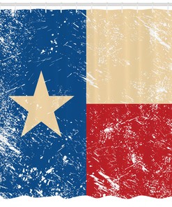Texas Star Independence Symbol Print Shower Curtain for Bathroom Decor