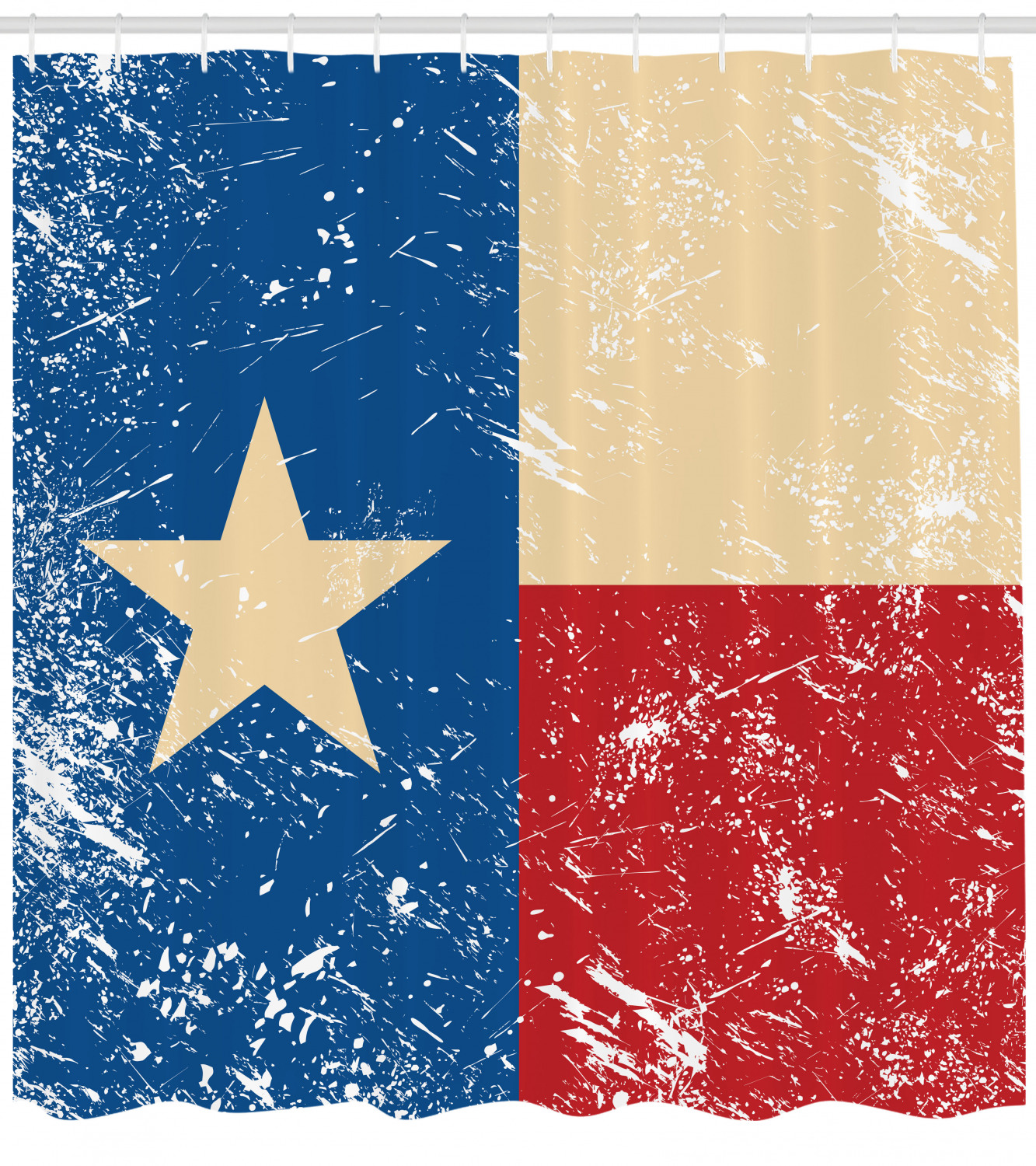 Texas Star Independence Symbol Print Shower Curtain for Bathroom Decor