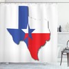Texas Star Map Outline Flag Print Shower Curtain for Bathroom Decor 