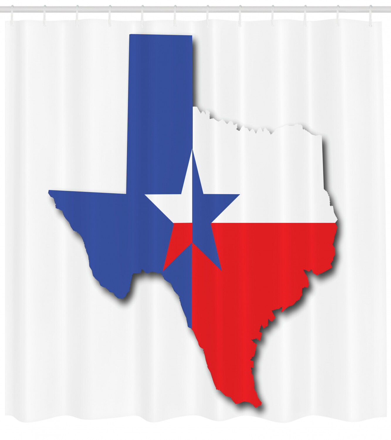 Texas Star Map Outline Flag Print Shower Curtain for Bathroom Decor
