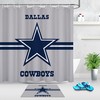 Texas Star Shower Curtain with Deep Blue and White Design for Bathroom Decor 