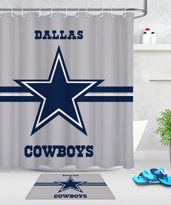 Texas Star Shower Curtain with Deep Blue and White Design for Bathroom Decor