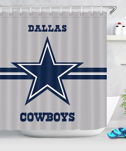 Texas Star Shower Curtain with Deep Blue and White Design for Bathroom Decor