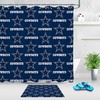 Texas Stars Deep Blue Color Fabric Shower Curtain For Football Fans