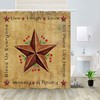 Texas Stars and Red Fruits Shower Curtain Decor Fabric for Country Bathroom 