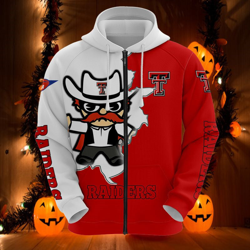 Texas Tech Red Raiders Mascot Printed All Over Print 3D Hoodie For Fans