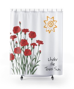 Texas Themed Shower Curtain Under the Sun for Texas Bathroom Decor