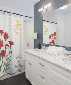 Texas Themed Shower Curtain Under the Sun  for Texas Bathroom Decor