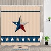 Texas Tricolor Star Shower Curtain Decor Fabric for Western Bathroom 