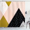 Textured Geometric Pattern Shower Curtain For Modern Bathroom Decor