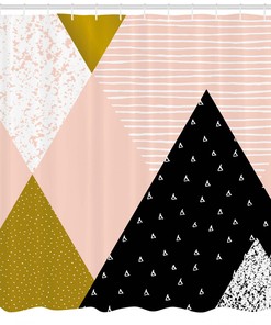 Textured Geometric Pattern Shower Curtain For Modern Bathroom Decor