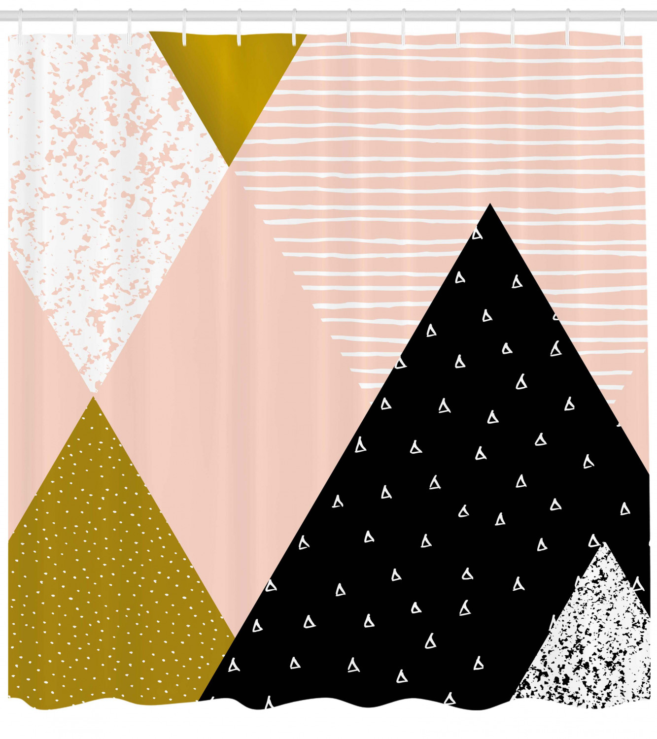 Textured Geometric Pattern Shower Curtain For Modern Bathroom Decor