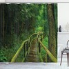 Thailand Jungle Landscape Print Shower Curtain For A Tropical And Lush Bathroom Ambience