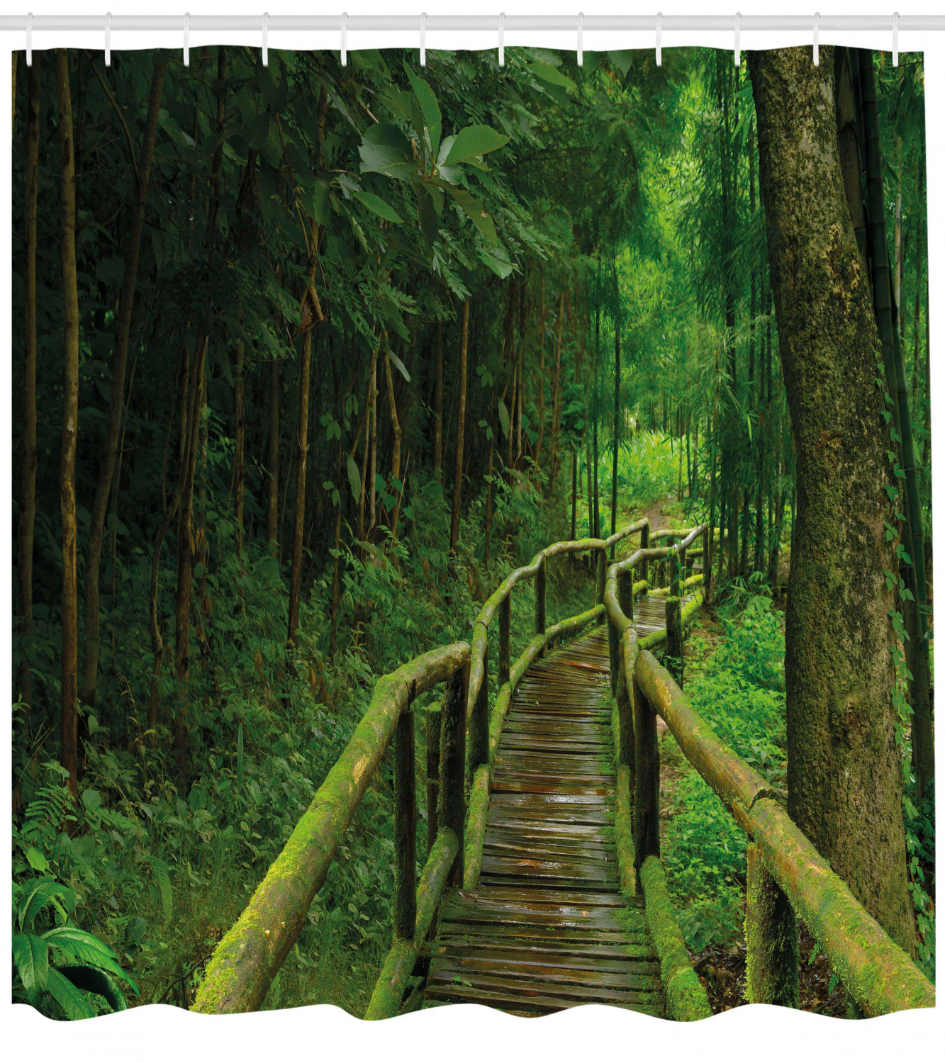 Thailand Jungle Landscape Print Shower Curtain For A Tropical And Lush Bathroom Ambience - Image 4