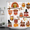 Thanksgiving Autumn Owl Print Shower Curtain for Colorful Bathroom Decor 