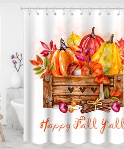 Thanksgiving Day Modern Fabric Bathroom Shower Curtain for Creative Gift 