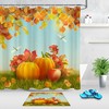 Thanksgiving Fall Harvest Pumpkin Leaf Shower Curtain for Bathroom 