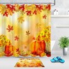 Thanksgiving Fall Pumpkin Sunflower Waterproof Fabric Shower Curtain 