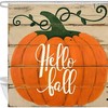 Thanksgiving Orange Pumpkin on Rustic Wooden Shower Curtain for Bathroom Decor 