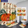 Thanksgiving Pumpkin Waterproof Shower Curtain, Hook Pad Included