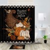 Thanksgiving Pumpkins & Birds Shower Curtain for Rustic Bathroom Decor 