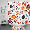 Thanksgiving Shower Curtain - Autumn Pumpkin Leaf Mushroom Decoration