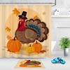 Thanksgiving Turkey Fall Harvest Pumpkin Leaf Shower Curtain for Bathroom Decor 