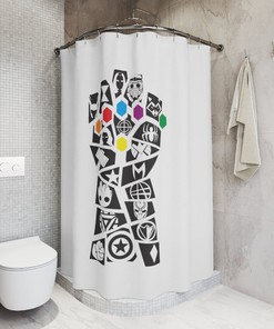 Thanos Infinity Gauntlet Shower Curtain Funny Avengers Marvel Fan Gift 