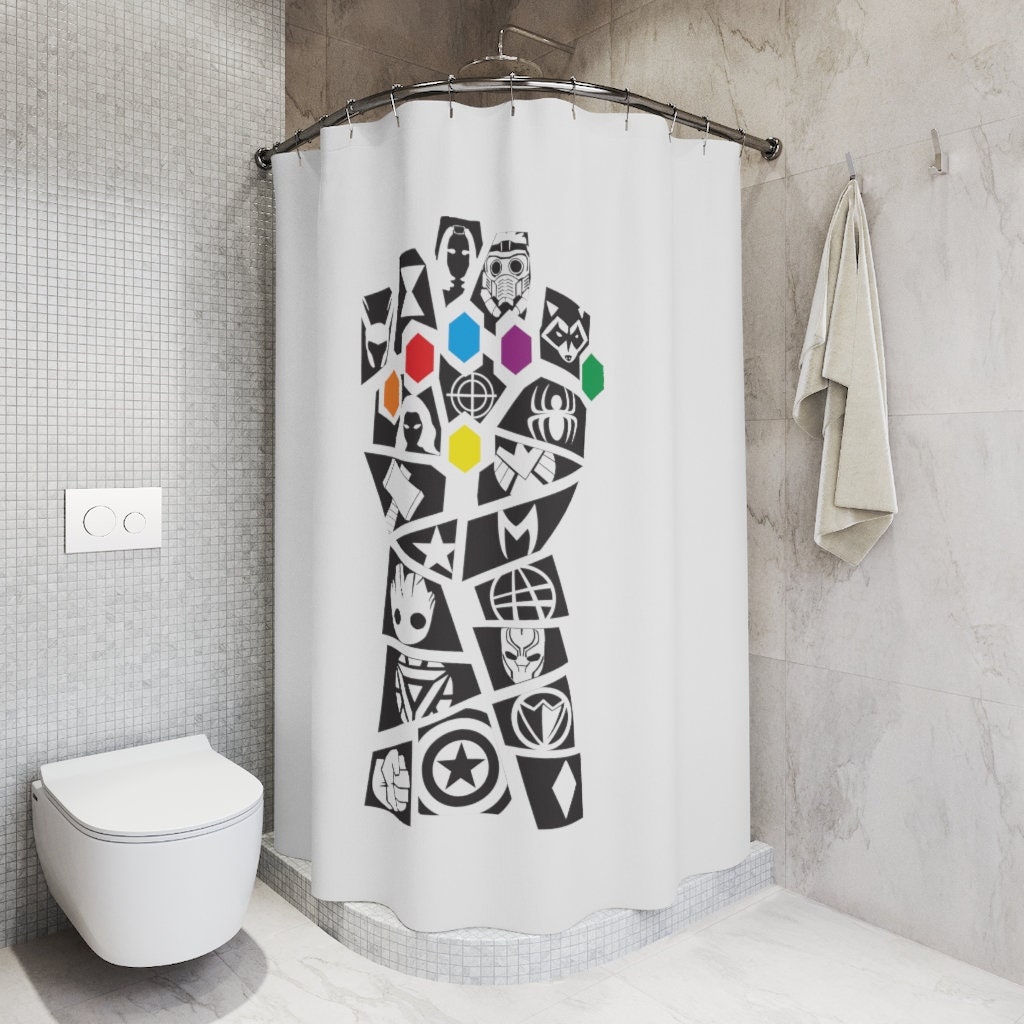 Thanos Infinity Gauntlet Shower Curtain Funny Avengers Marvel Fan Gift