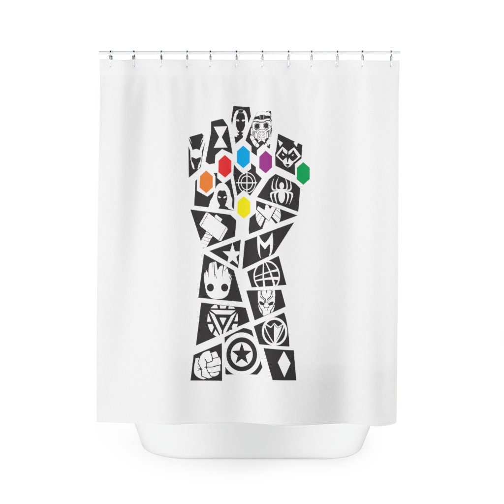 Thanos Infinity Gauntlet Shower Curtain Funny Avengers Marvel Fan Gift