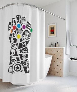 Thanos Infinity Gauntlet Shower Curtain Funny Avengers Marvel Fan Gift