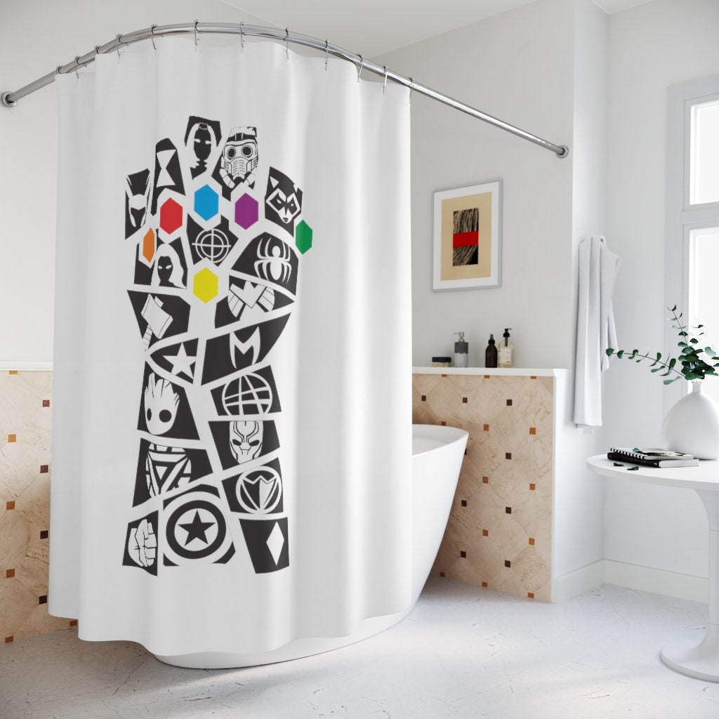 Thanos Infinity Gauntlet Shower Curtain Funny Avengers Marvel Fan Gift