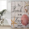 The Beach is My Happy Place Coastal Beach Sand Starfish Seashell Curtain Full Size.