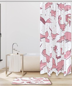 The Beauty of Pink Mermaid Whale on Your Shower Curtain for a Fun Bathroom
