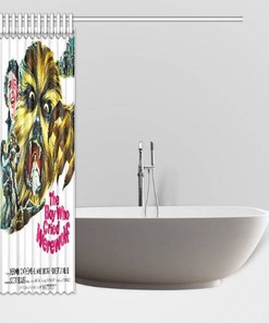 The Boy Who Cried Werewolf Retro Horror Movie Shower Curtain for College Horror Story Bathroom Decor