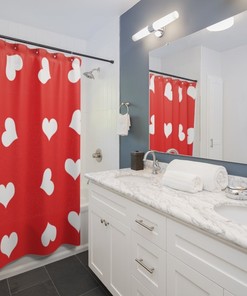 The Classic Heart Shower Curtain That Will Never Get Old