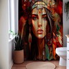 The Crimson Crown Stem Shower Curtain, Boho Chic Bathroom Decor 