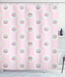 The Garden Cabin Print Shower Curtain, Shabby Chic Bathroom Decor