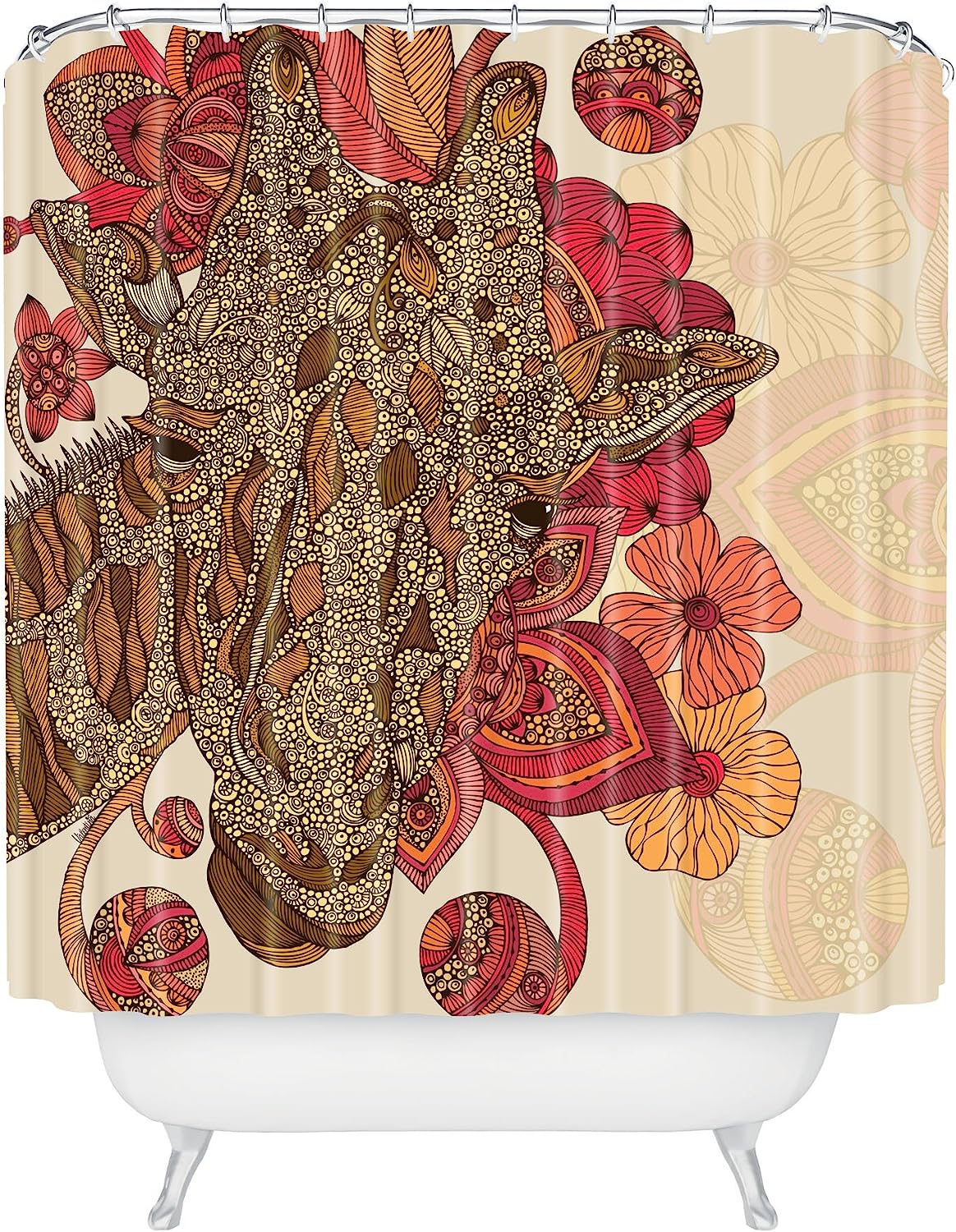 The Giraffe Shower Curtain By Valentina Ramos - A Classic And Sophisticated Design For Your Bathroom