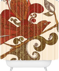 The Orange Bird Shower Curtain By Valentina Ramos - Add A Pop Of Color To Your Bathroom Decor