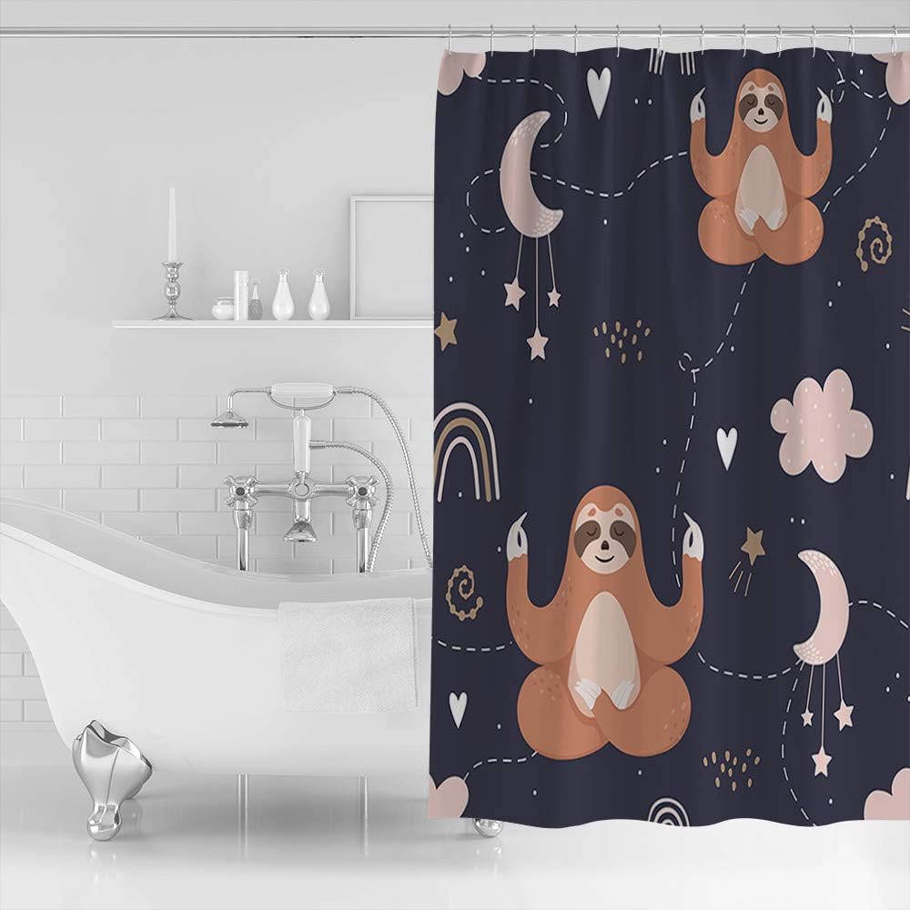 The Sloth Meditates Under The Stars Shower Curtain for Bathroom Decor