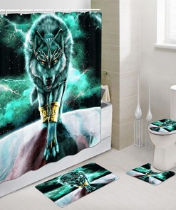 The Universe Wolf Spirit Shower Curtain