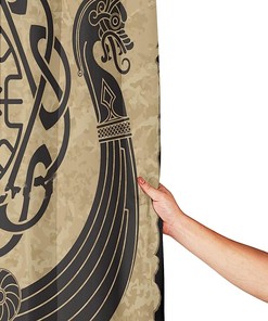 The Vikings Ancient Scandinavian Pattern Norse Runes Shower Curtain for Unique Home Decoration