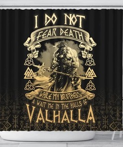 Themes Shower Curtain - Warrior Valhalla Norse Vikings 3D Print Pattern for Bathroom/Laundry Waterproof